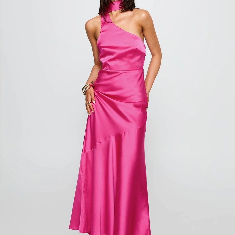 Princess Polly Vibrant Pink One-Shoulder Dress